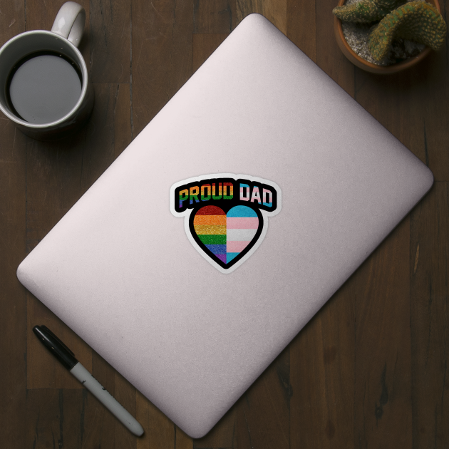 Proud dad heart rainbow LGBT Transgender pride father's day by Ffree Dad hugs shirt for pride month LGBT